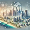 海外不動産投資で注目されるドバイ・フィリピン・カンボジアの未来都市を描いたイメージ図