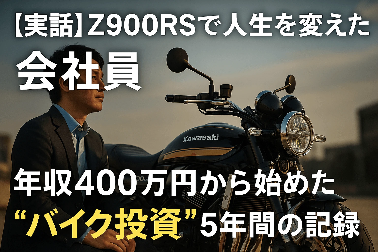 Z900RSで人生を変えた会社員の実話。年収400万円から始めた“バイク投資”5年間の記録を描いたアイキャッチ画像。